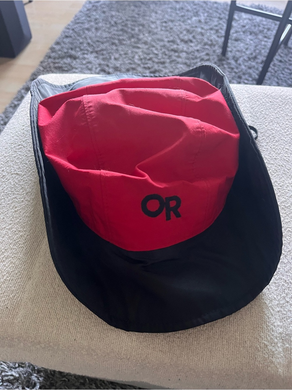 Outdoor Research Red and Black Bucket Hat